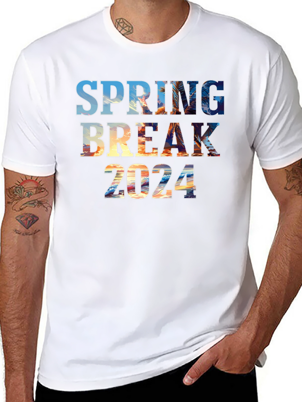 Spring Break 2024 Black Graphic T-Shirt