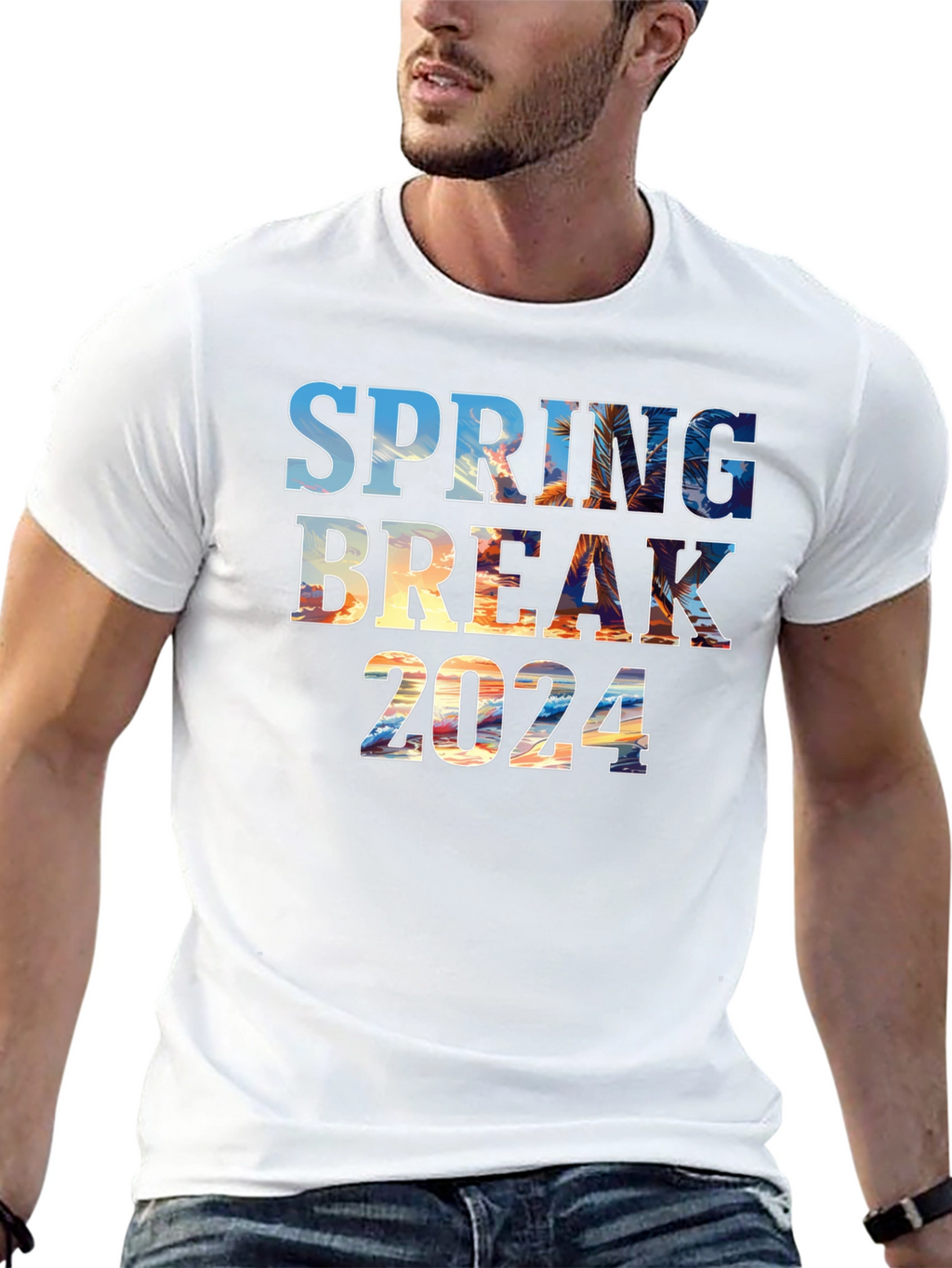 Spring Break 2024 Black Graphic T-Shirt