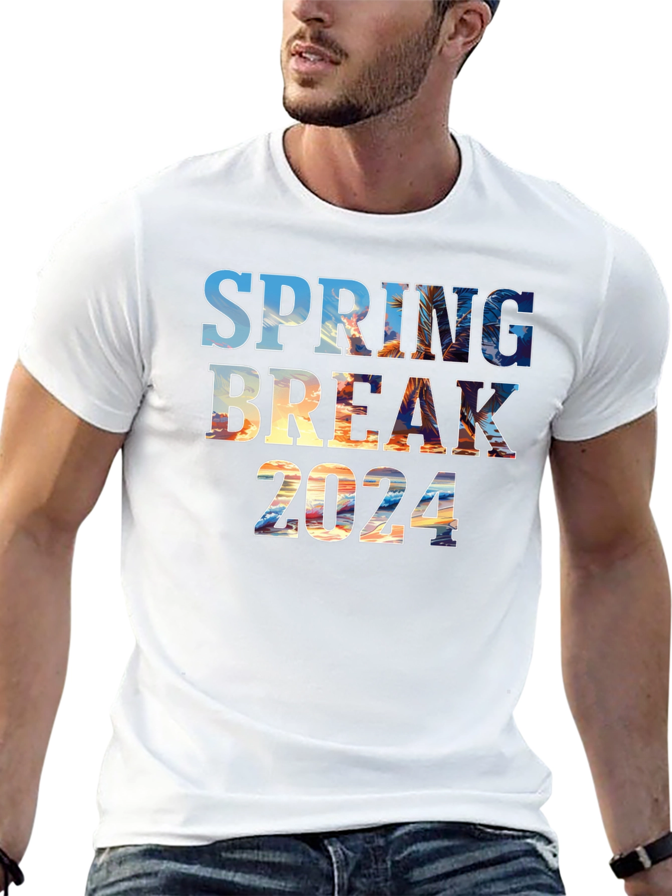 Spring Break 2024 Black Graphic T-Shirt
