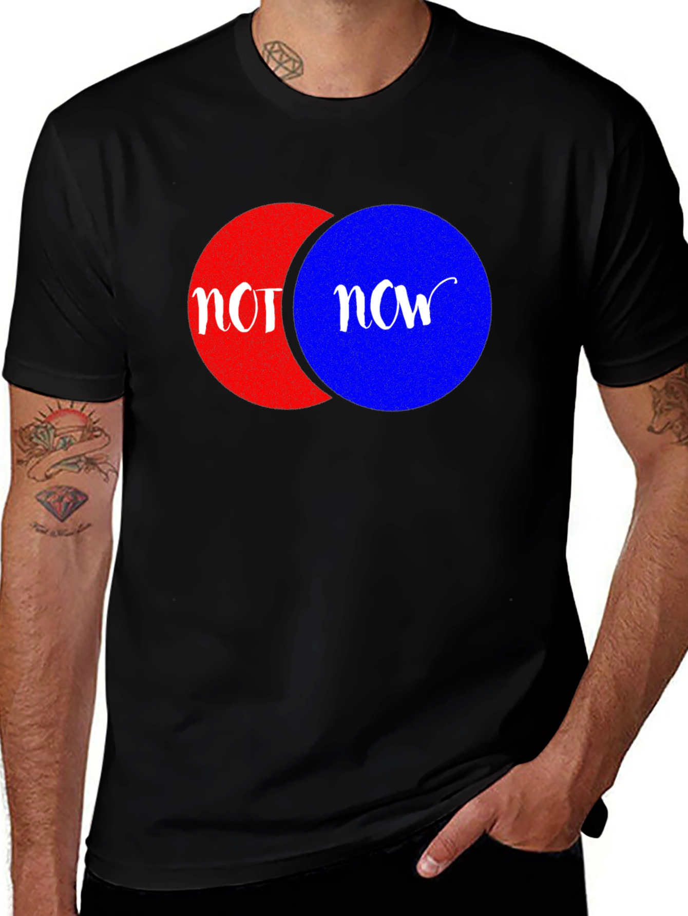 Not Now Graphic Tee - Venn Diagram Humor Shirt