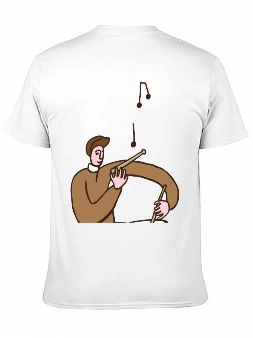 Cartoon Drummer T-Shirt - Black Cotton Tee