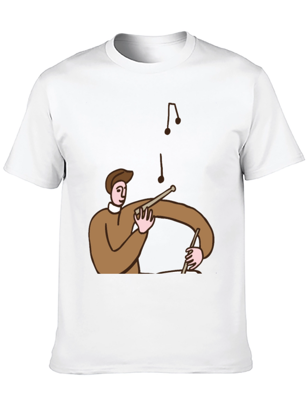 Cartoon Drummer T-Shirt - Black Cotton Tee