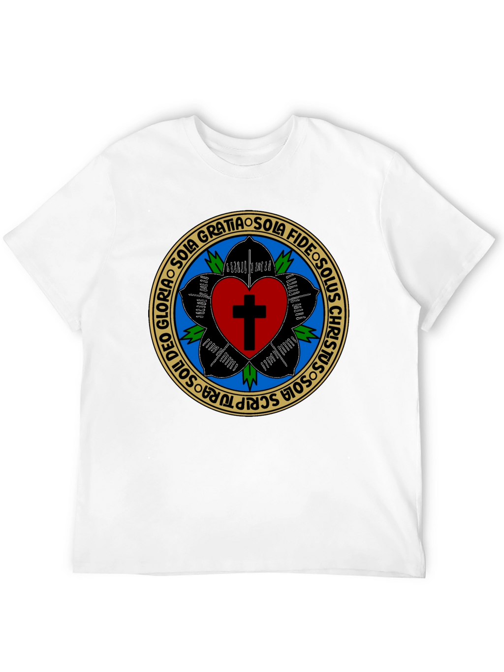 Luther Rose T-Shirt - Black Christian Reformation Tee