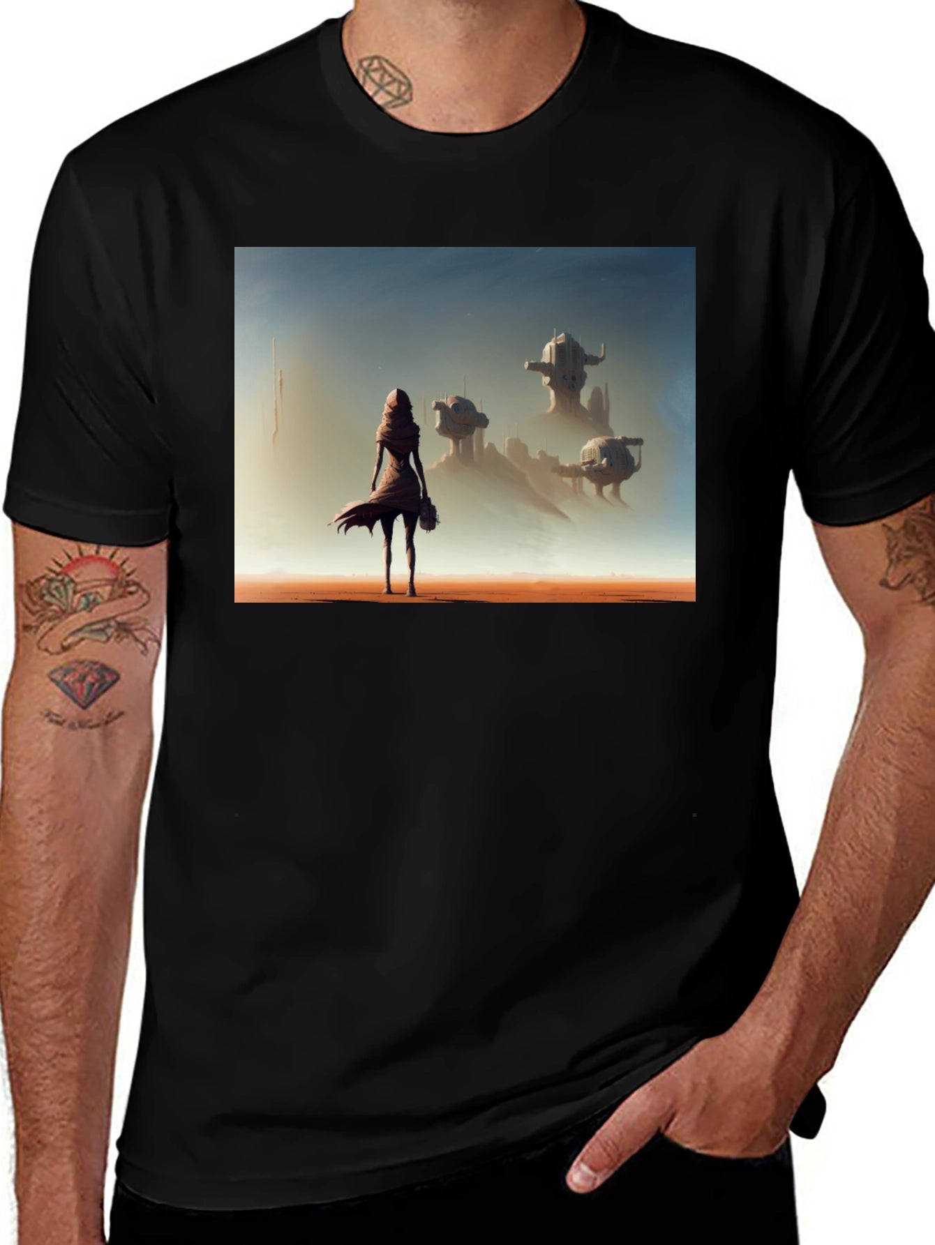 Sci-Fi Traveler Graphic T-Shirt