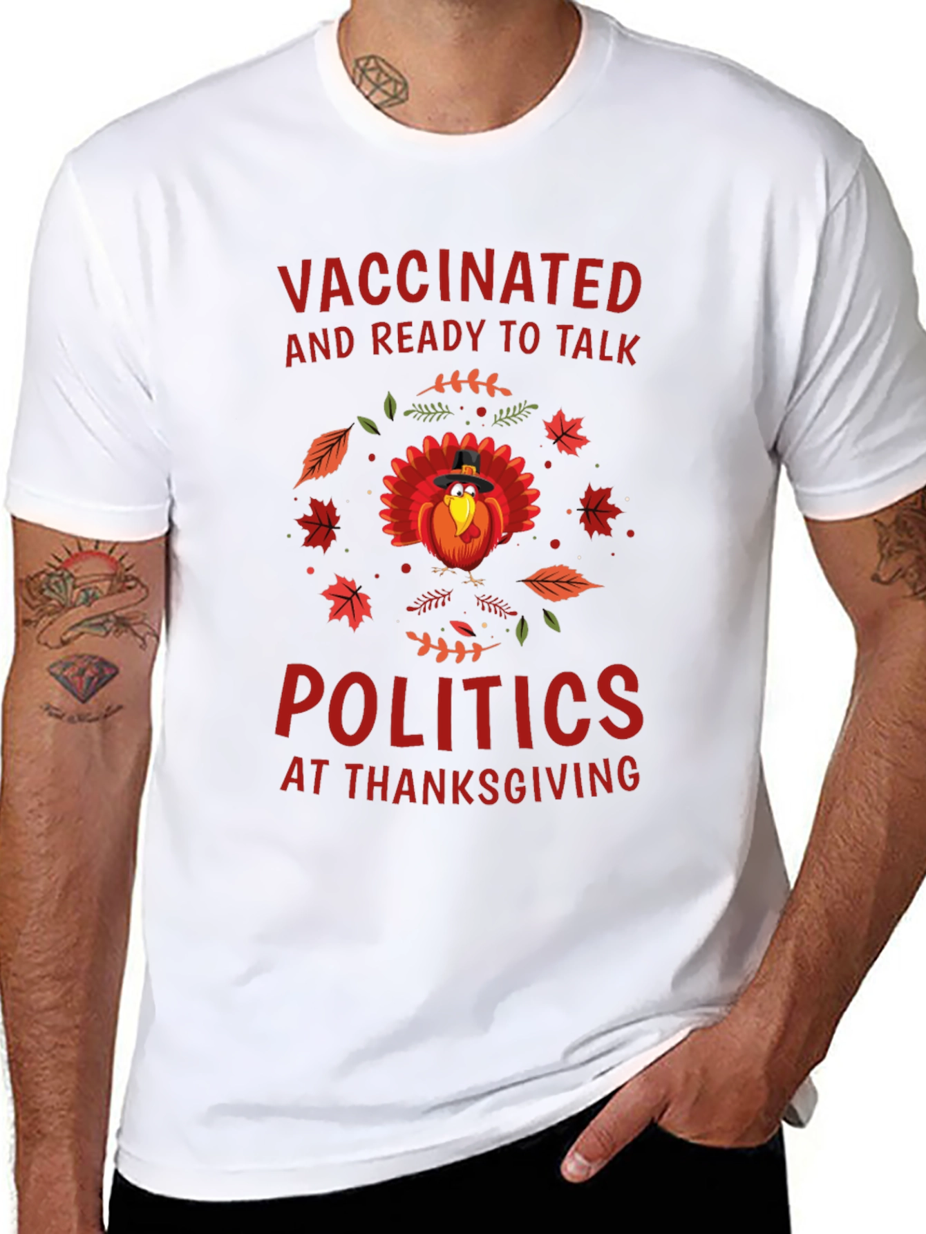 Vaccinated Ready To Talk Politics At Thanksgiving T-Shirt