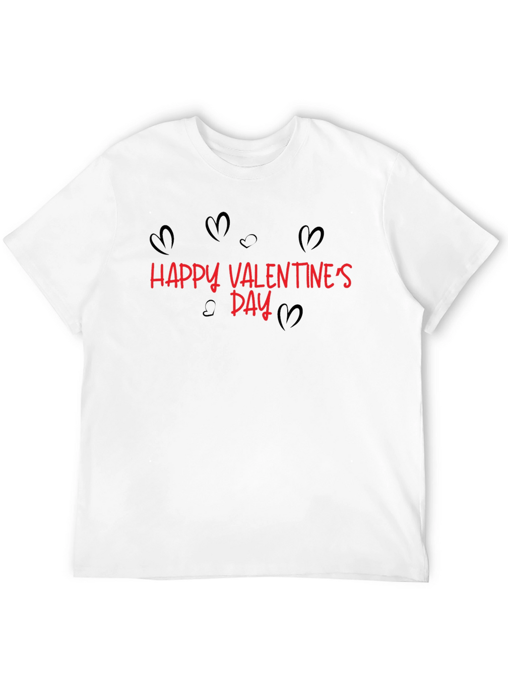 Happy Valentines Day Graphic Tee - Black