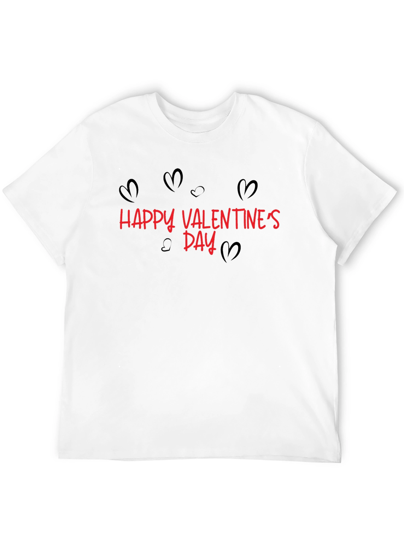 Happy Valentines Day Graphic Tee - Black
