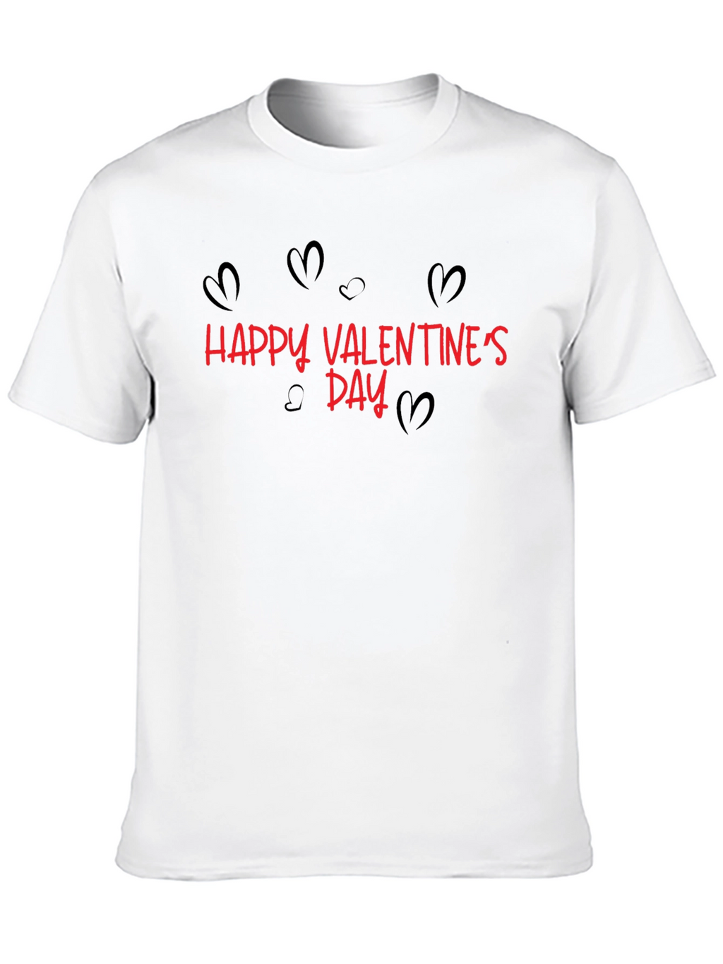 Happy Valentines Day Graphic Tee - Black