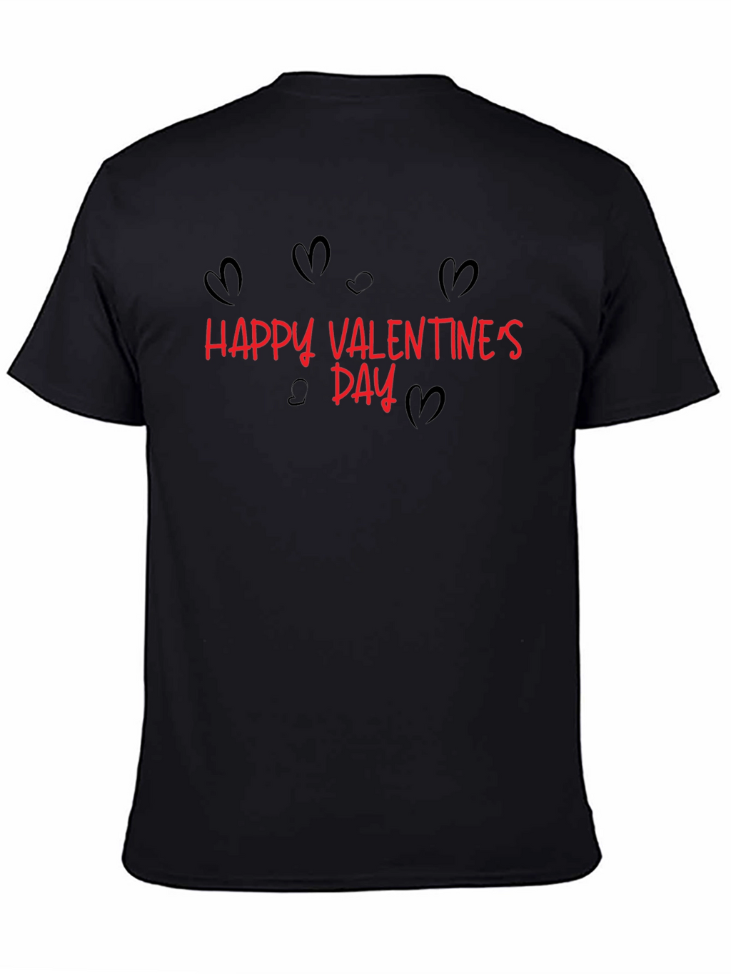 Happy Valentines Day Graphic Tee - Black