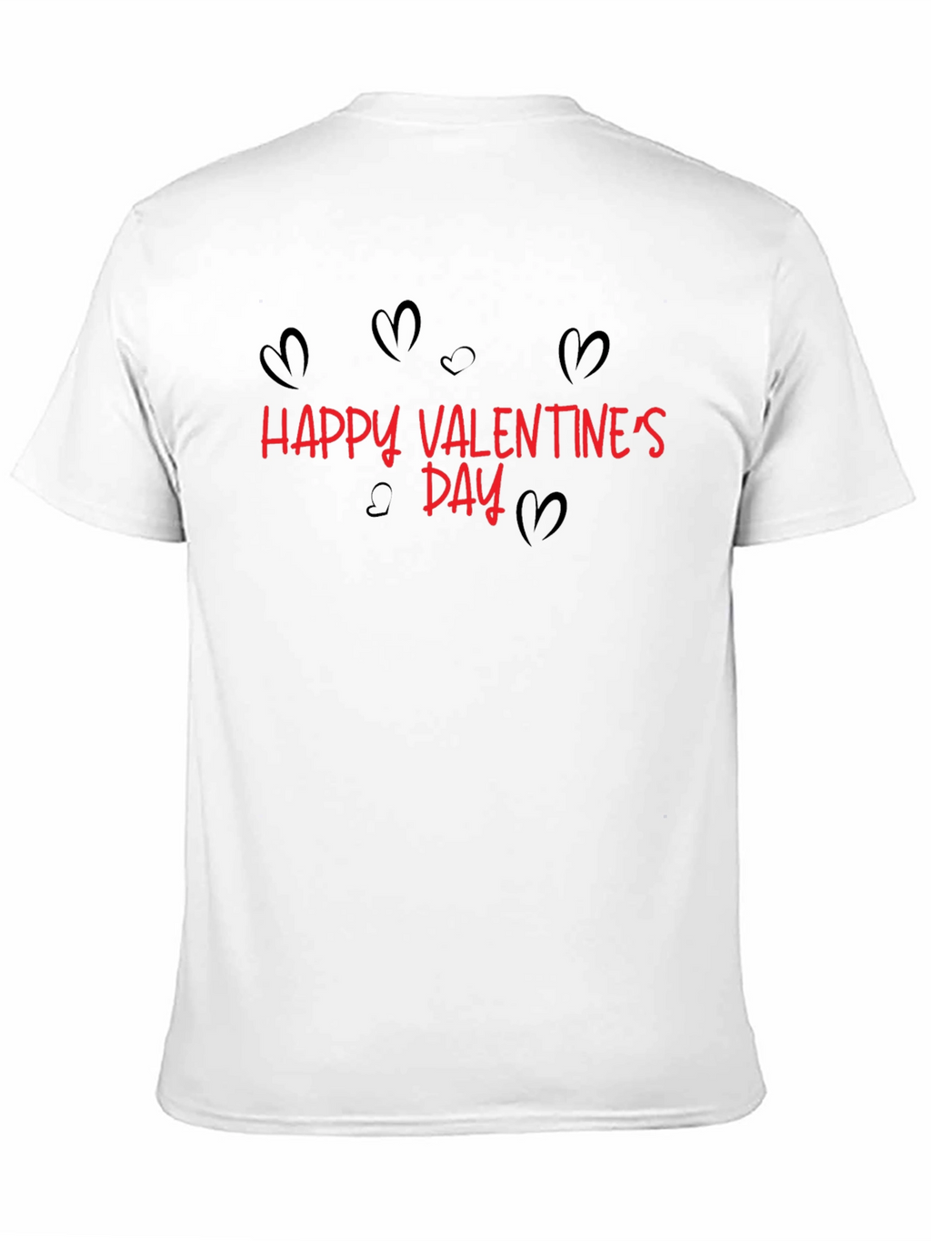 Happy Valentines Day Graphic Tee - Black