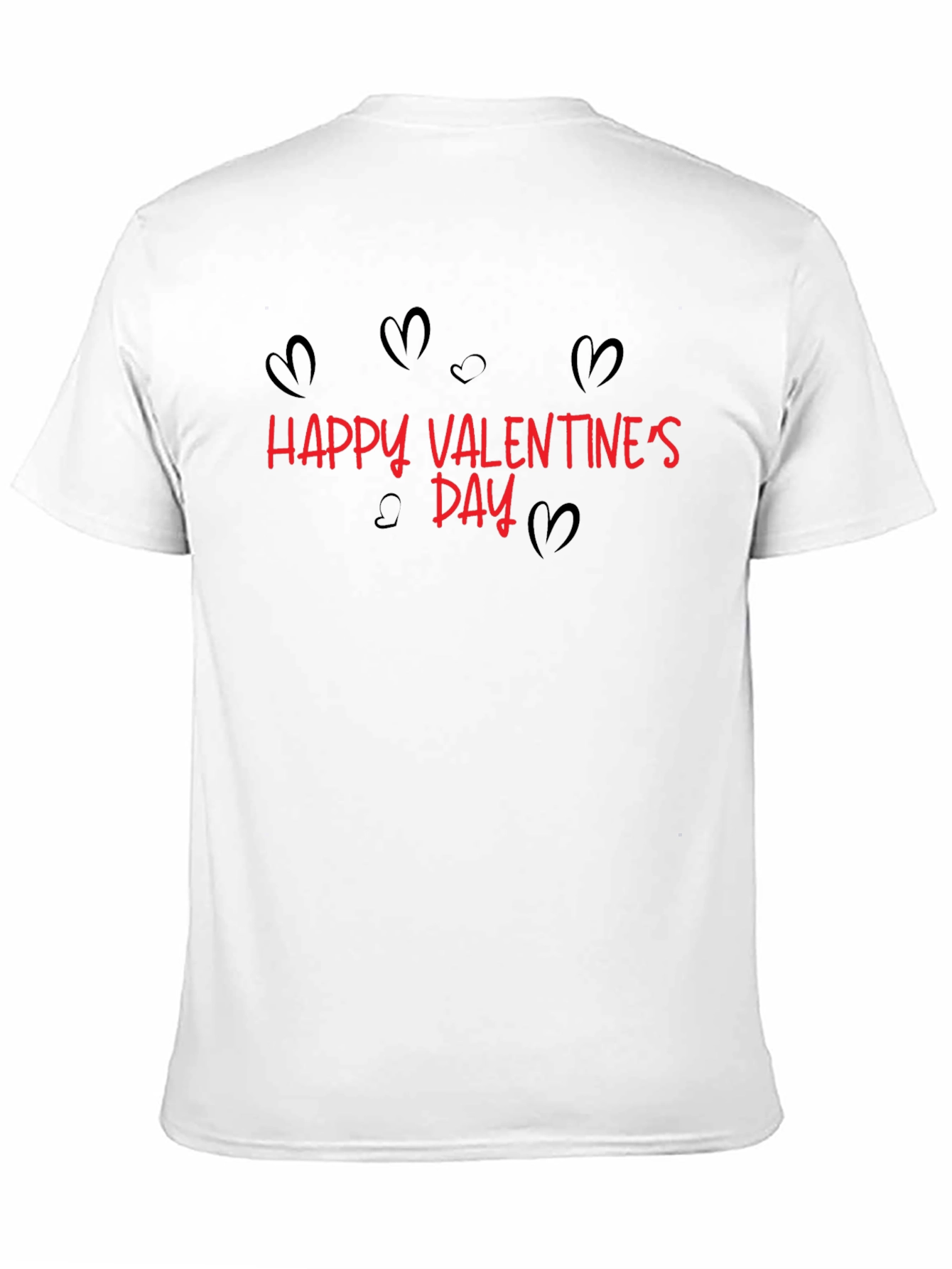 Happy Valentines Day Graphic Tee - Black