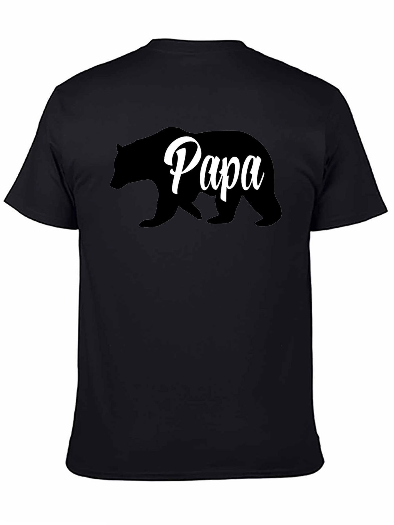 Papa Bear T-Shirt - Black Crew Neck Dad Shirt