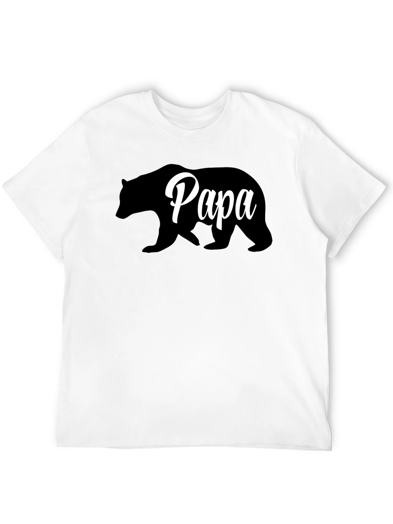 Papa Bear T-Shirt - Black Crew Neck Dad Shirt