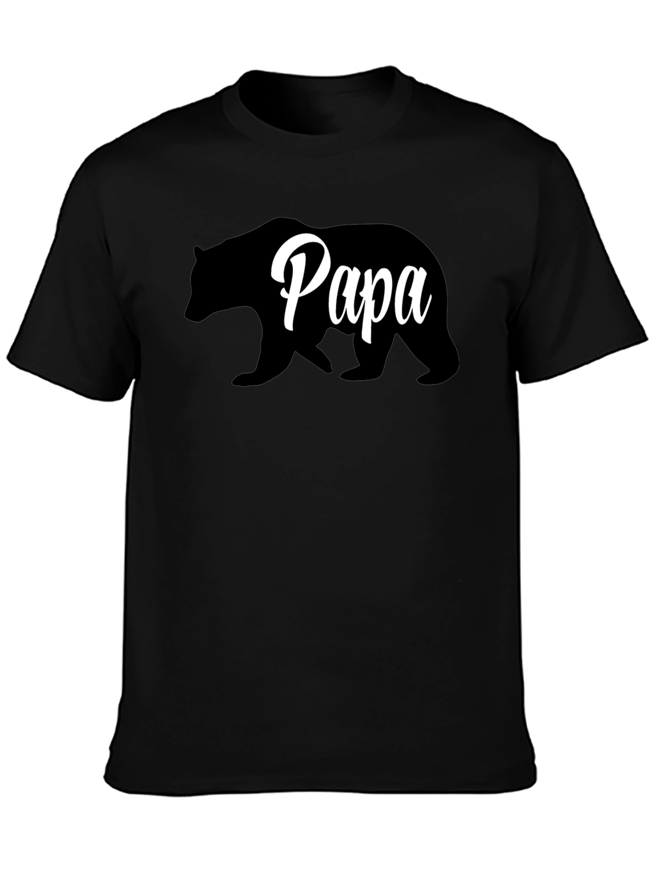 Papa Bear T-Shirt - Black Crew Neck Dad Shirt