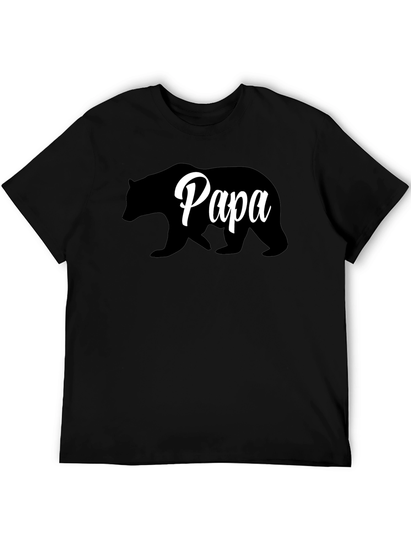 Papa Bear T-Shirt - Black Crew Neck Dad Shirt