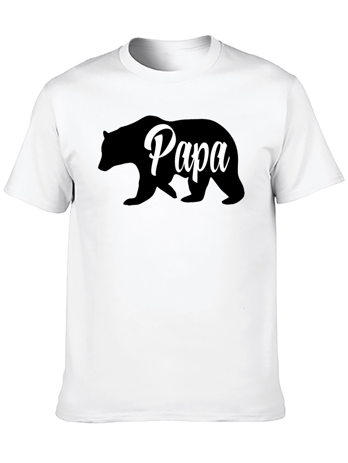 Papa Bear T-Shirt - Black Crew Neck Dad Shirt