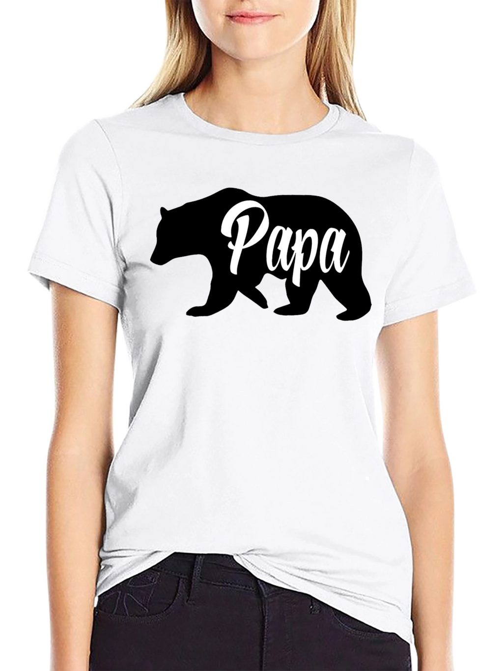 Papa Bear T-Shirt - Black Crew Neck Dad Shirt
