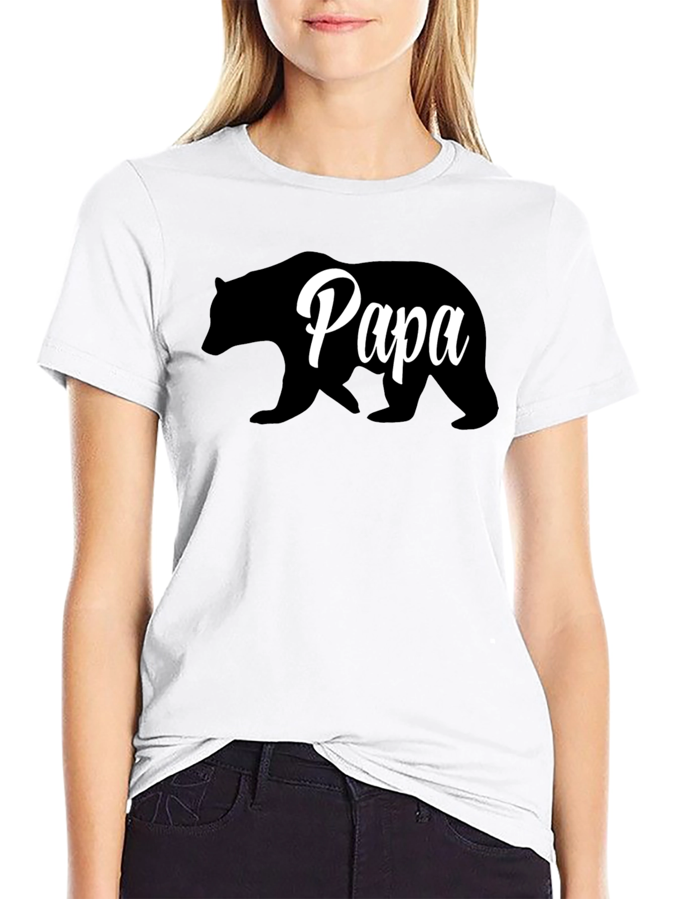 Papa Bear T-Shirt - Black Crew Neck Dad Shirt