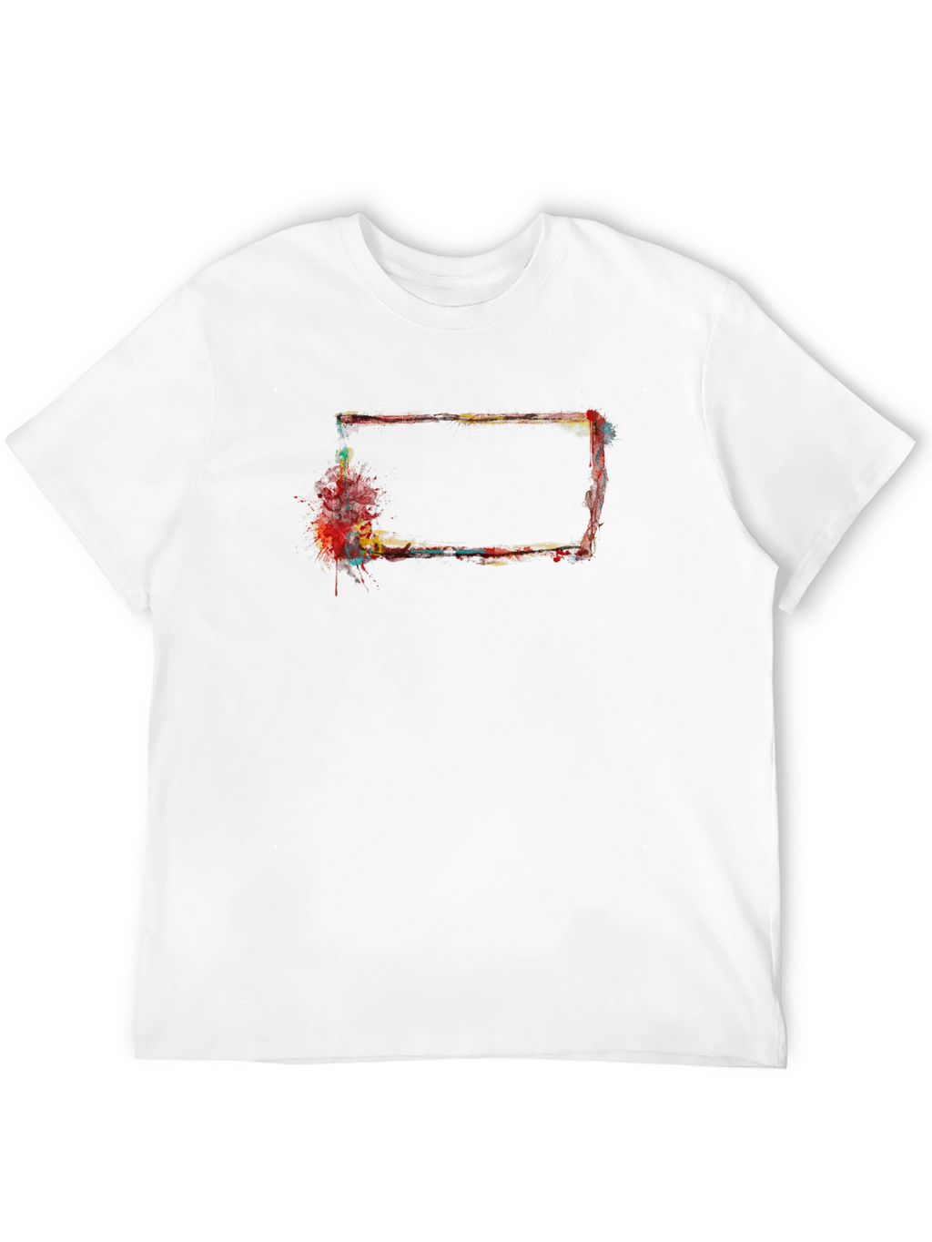 Abstract Rectangular Paint Splatter Black T-Shirt