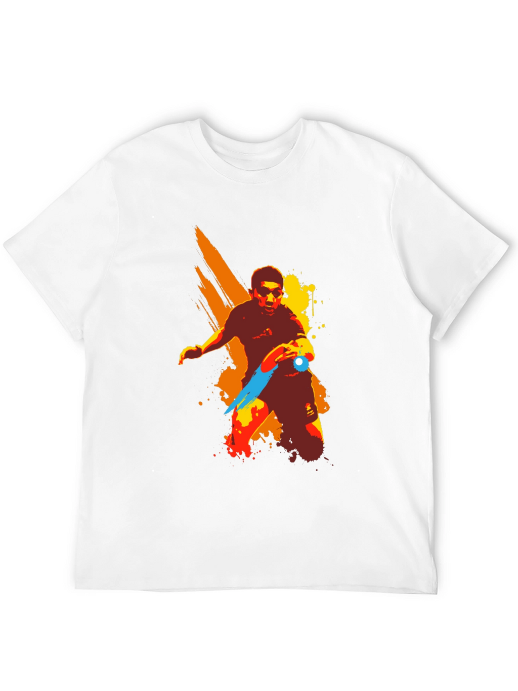 Artistic Table Tennis Player Graphic T-Shirt