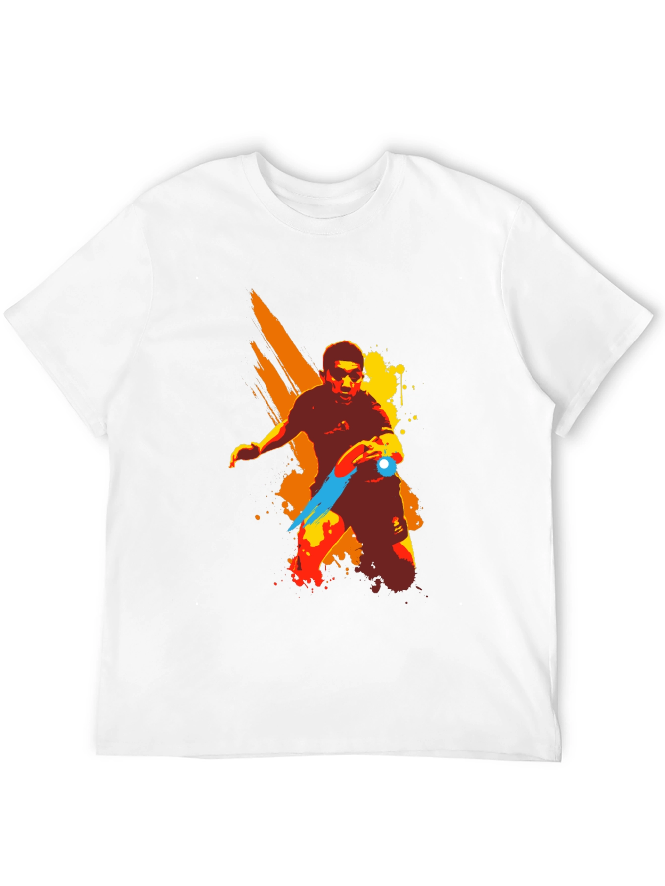 Artistic Table Tennis Player Graphic T-Shirt