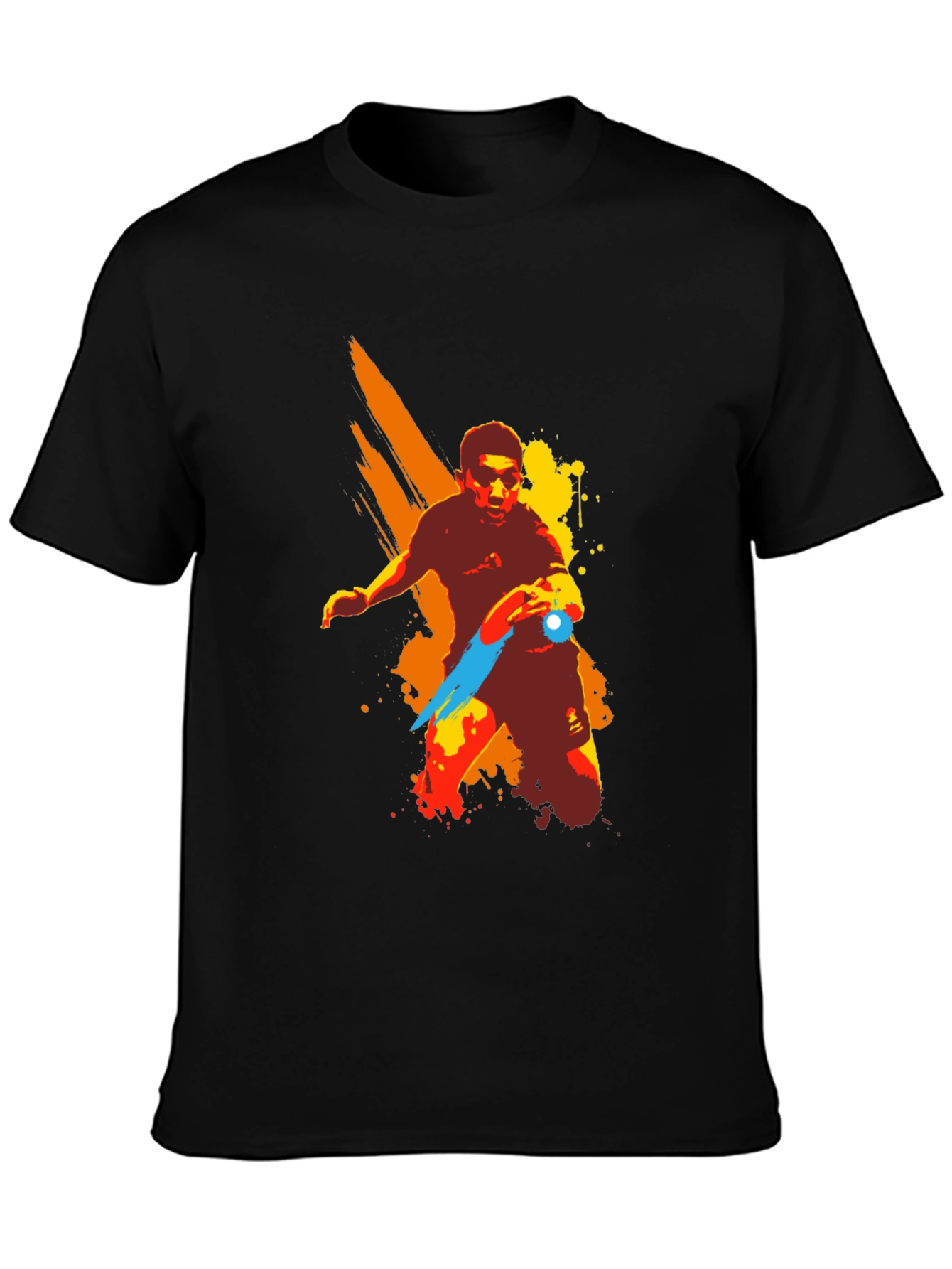 Artistic Table Tennis Player Graphic T-Shirt