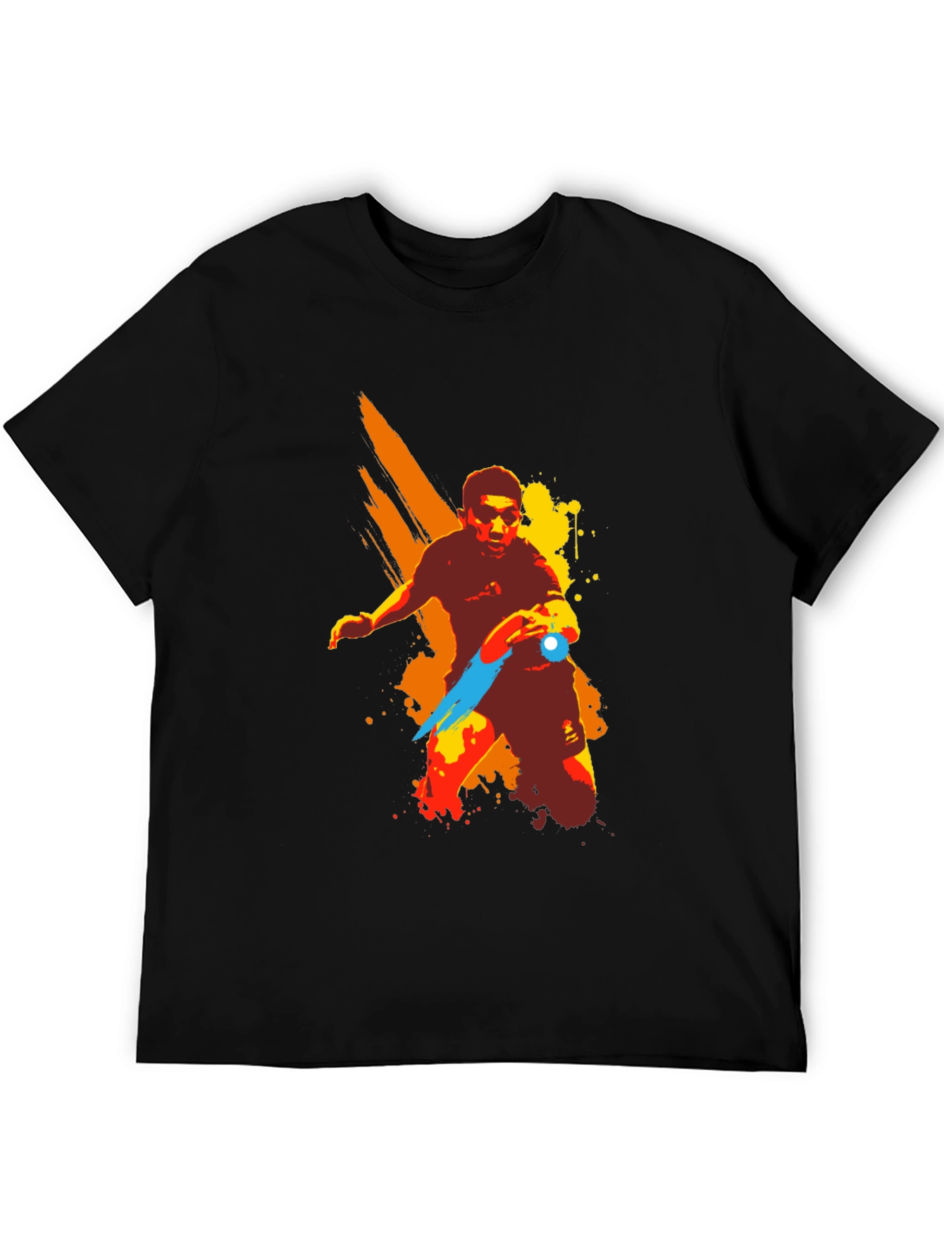 Artistic Table Tennis Player Graphic T-Shirt