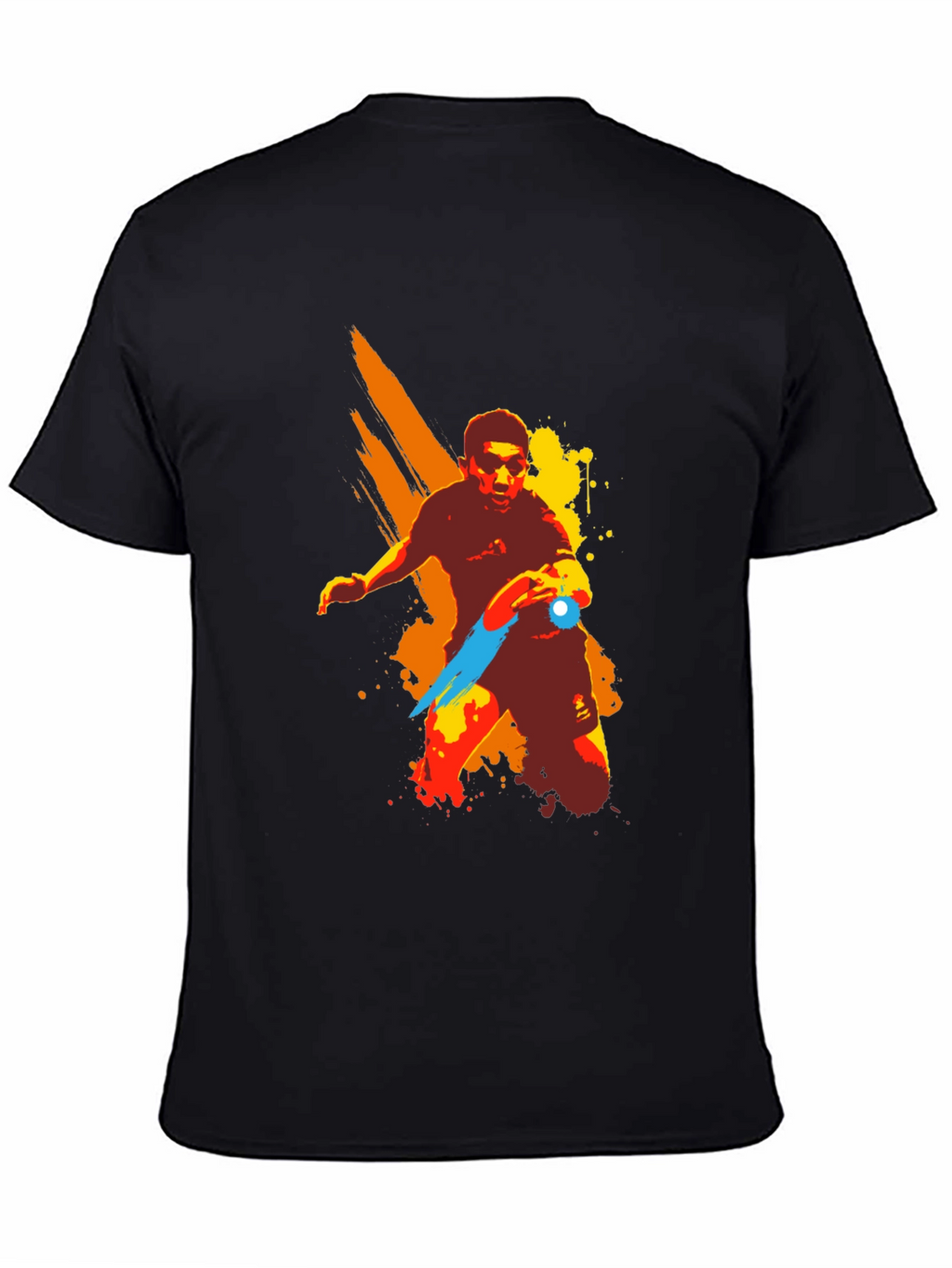 Artistic Table Tennis Player Graphic T-Shirt