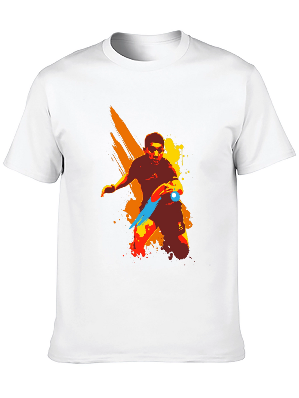 Artistic Table Tennis Player Graphic T-Shirt