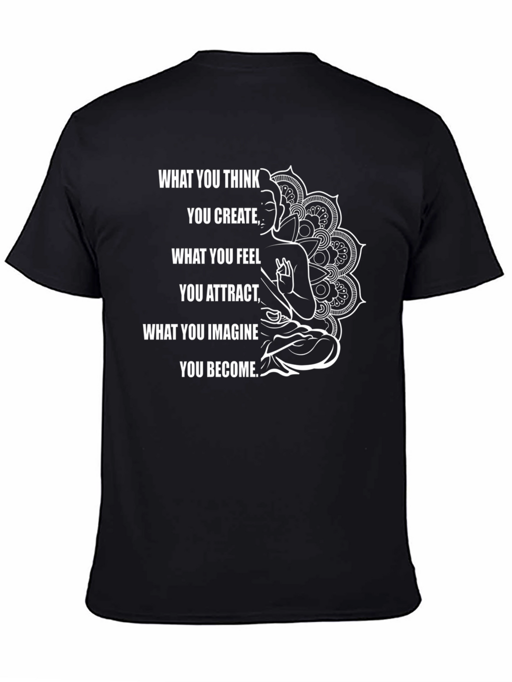 Inspirational Buddha Graphic Black T-Shirt
