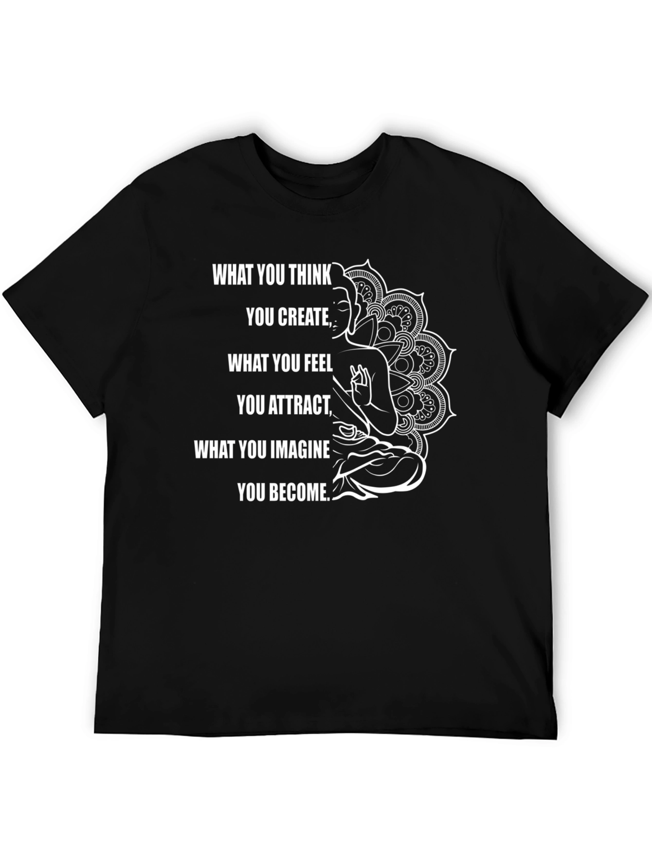 Inspirational Buddha Graphic Black T-Shirt