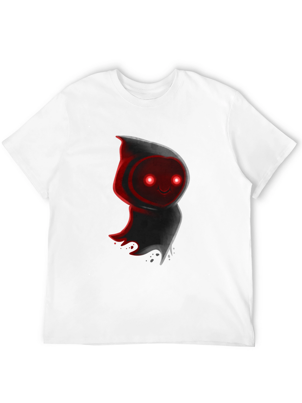 Cute Ghost Graphic Tee - Black Cotton Blend T-Shirt