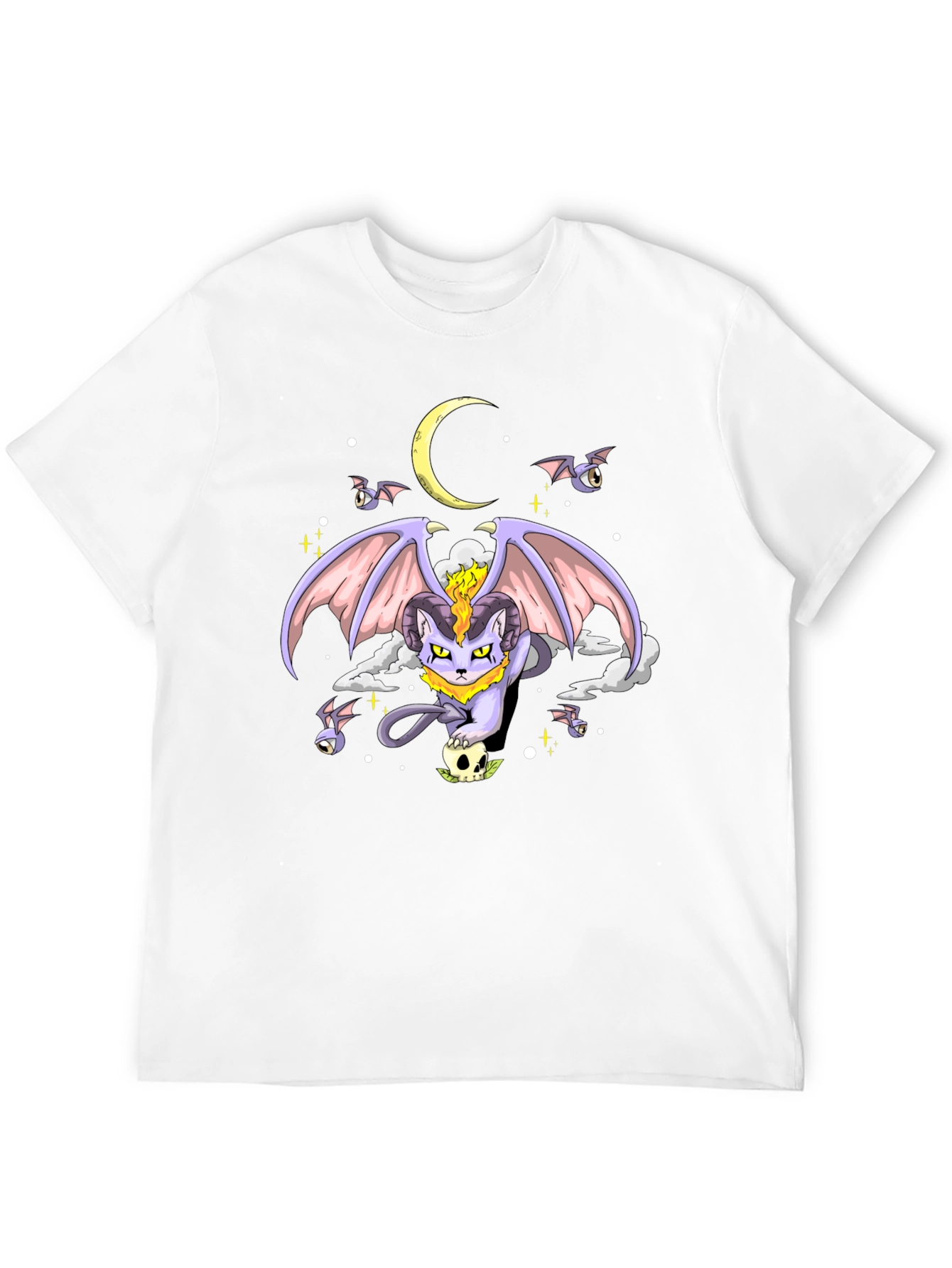 Gothic Cat Graphic T-Shirt - Dark Humor Tee
