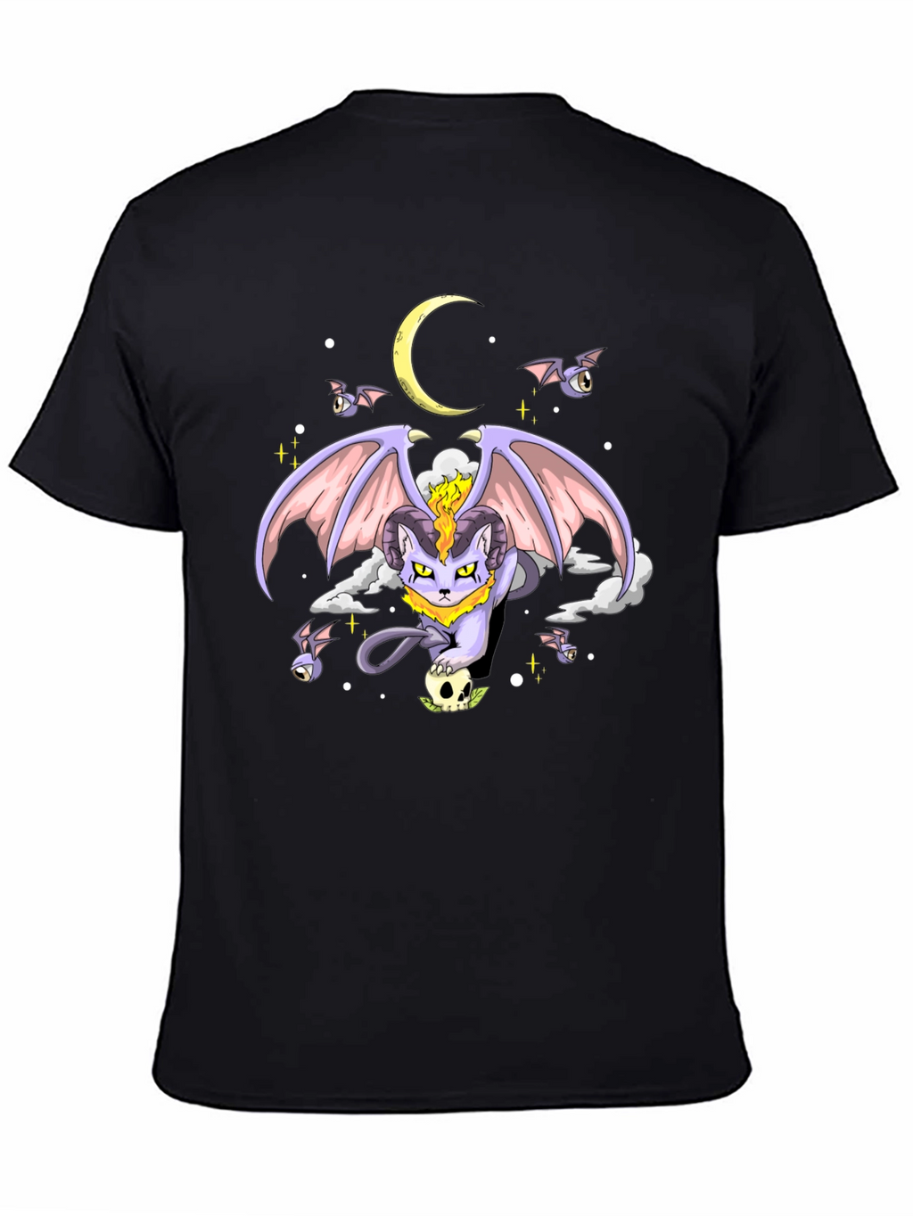 Gothic Cat Graphic T-Shirt - Dark Humor Tee