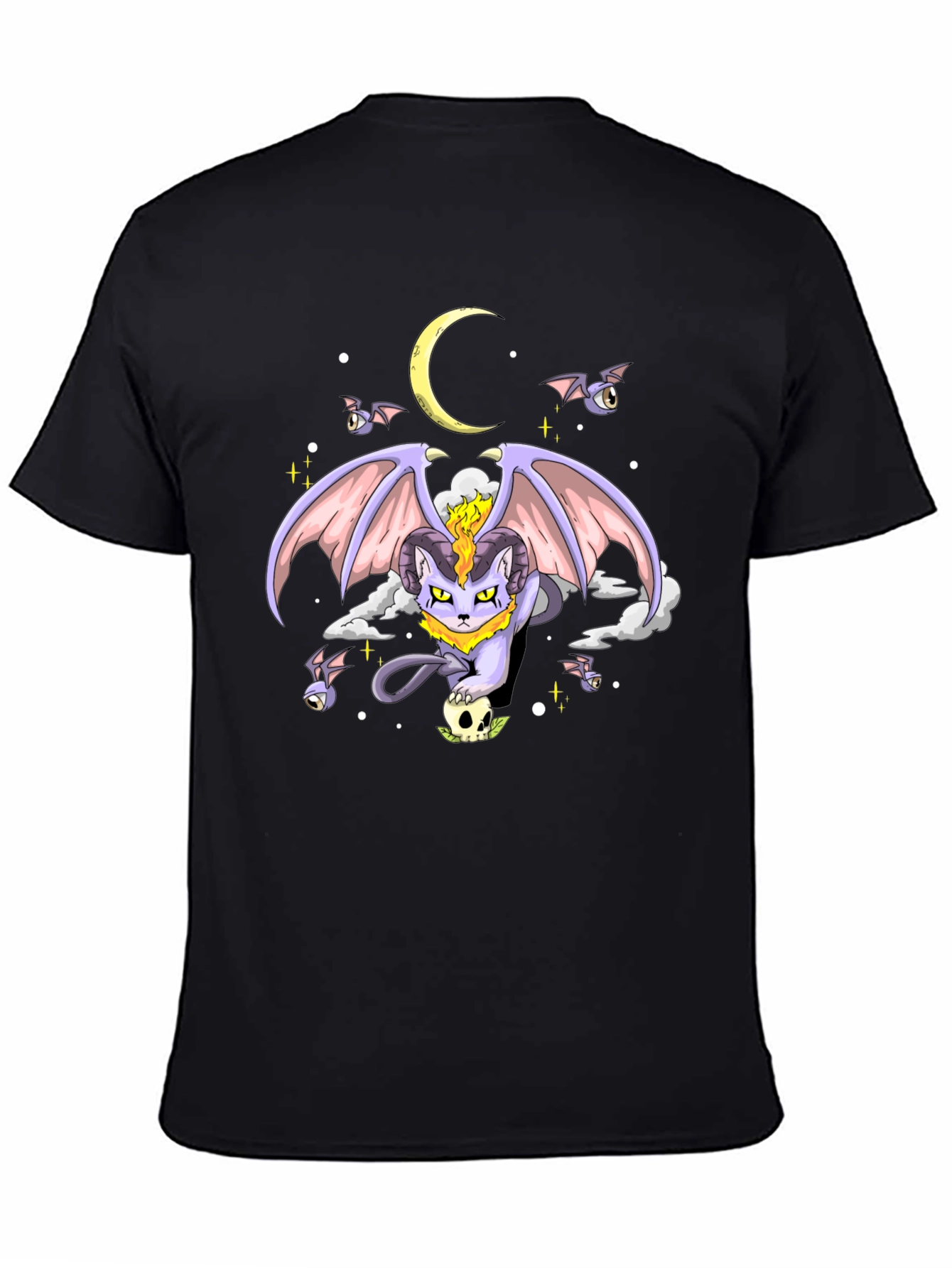 Gothic Cat Graphic T-Shirt - Dark Humor Tee