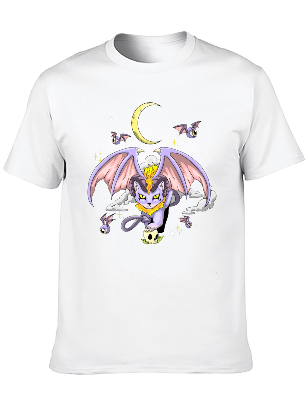 Gothic Cat Graphic T-Shirt - Dark Humor Tee