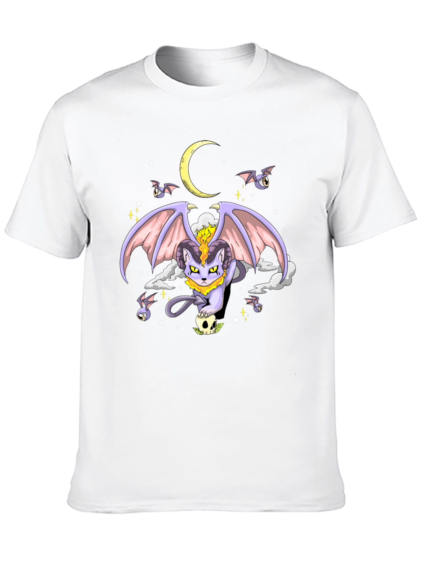 Gothic Cat Graphic T-Shirt - Dark Humor Tee