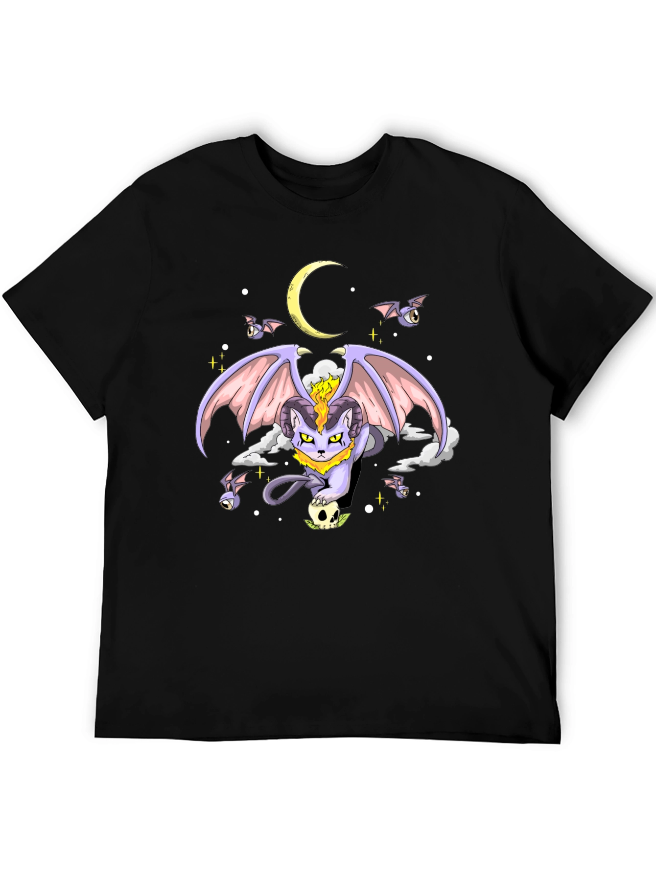 Gothic Cat Graphic T-Shirt - Dark Humor Tee