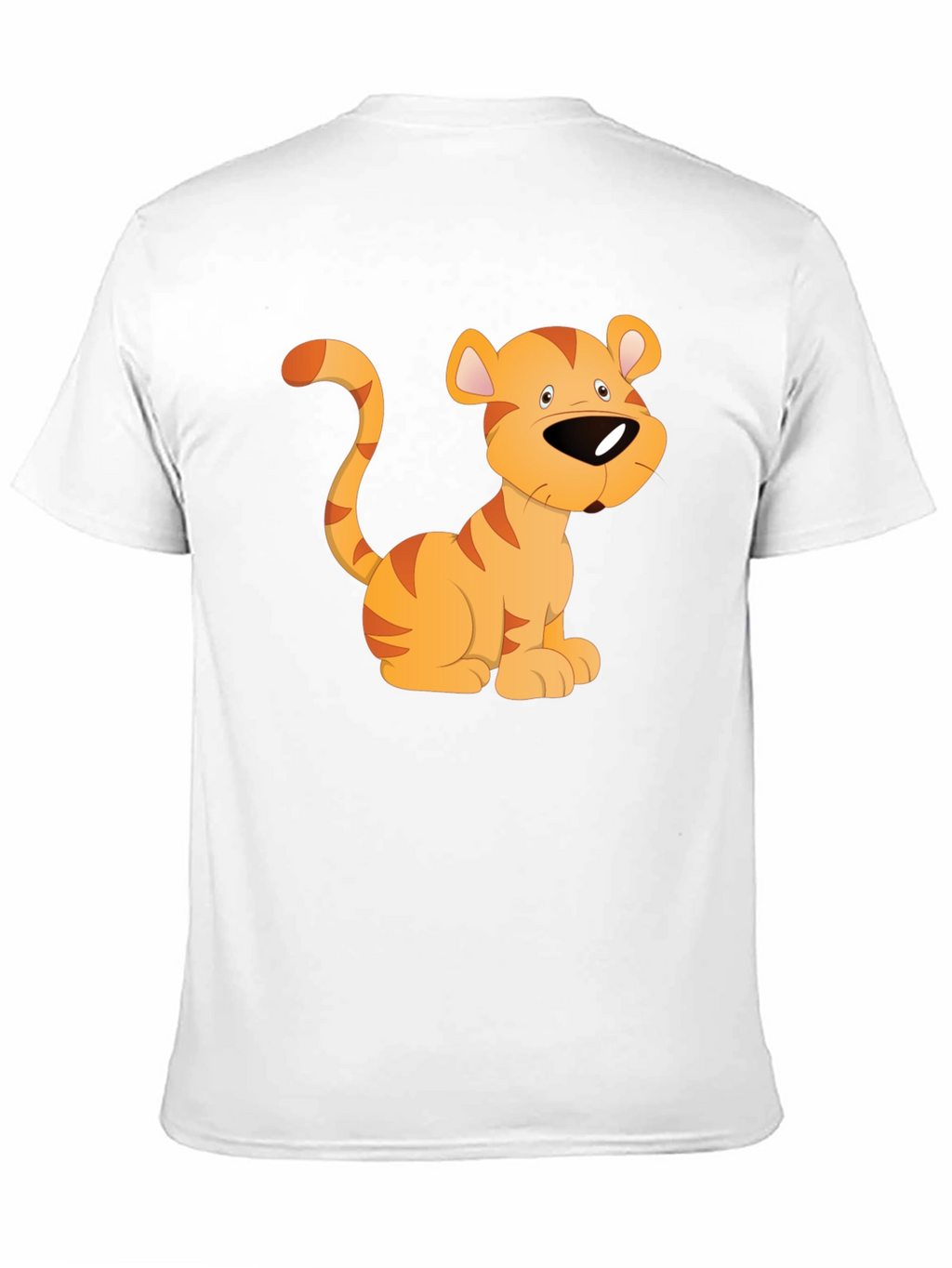 Cartoon Tiger Graphic T-Shirt - Black