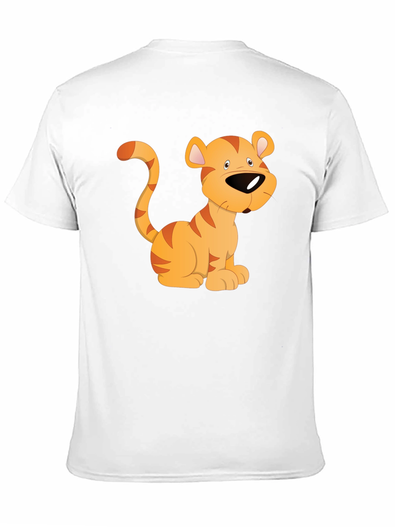 Cartoon Tiger Graphic T-Shirt - Black