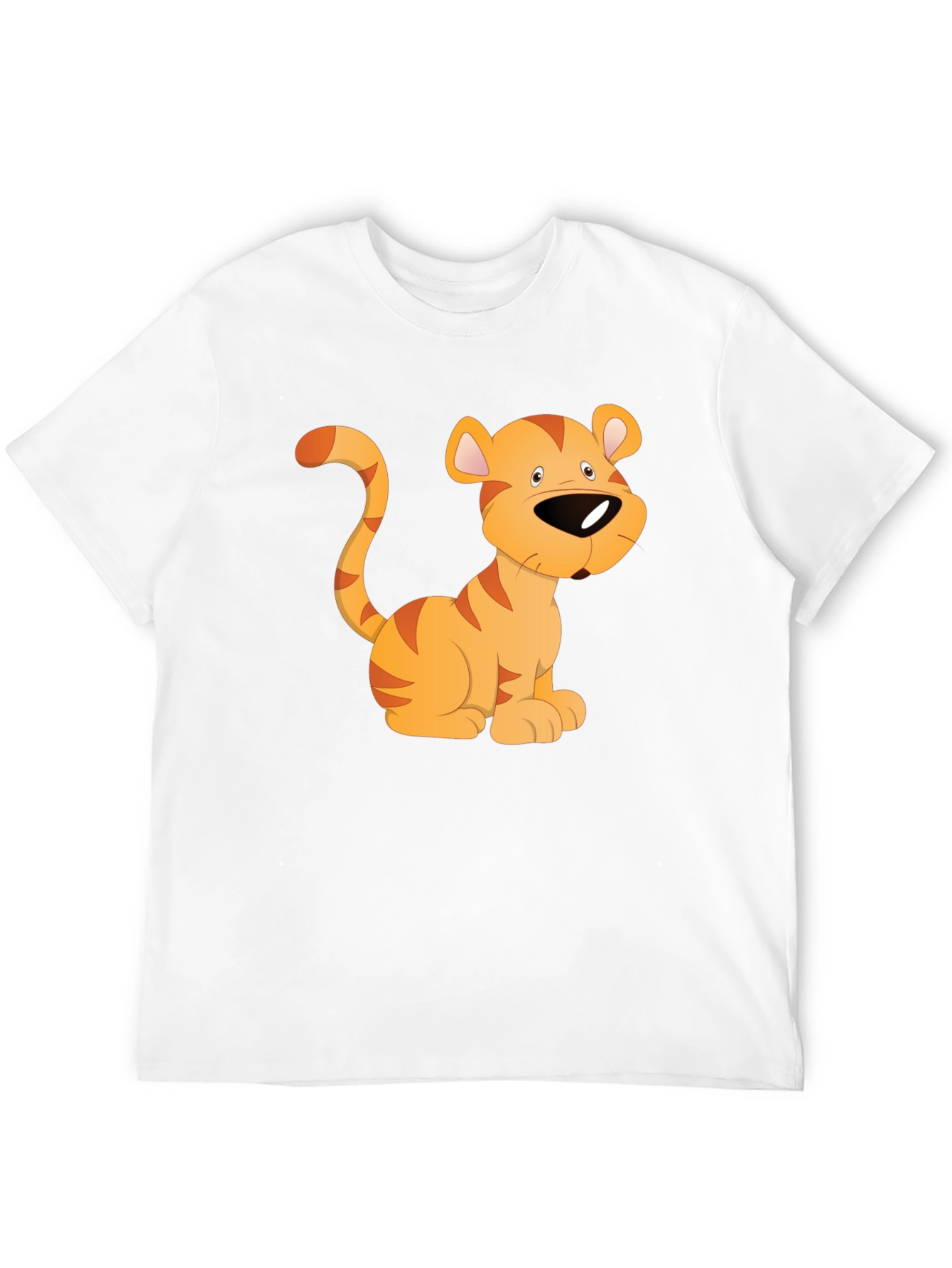 Cartoon Tiger Graphic T-Shirt - Black
