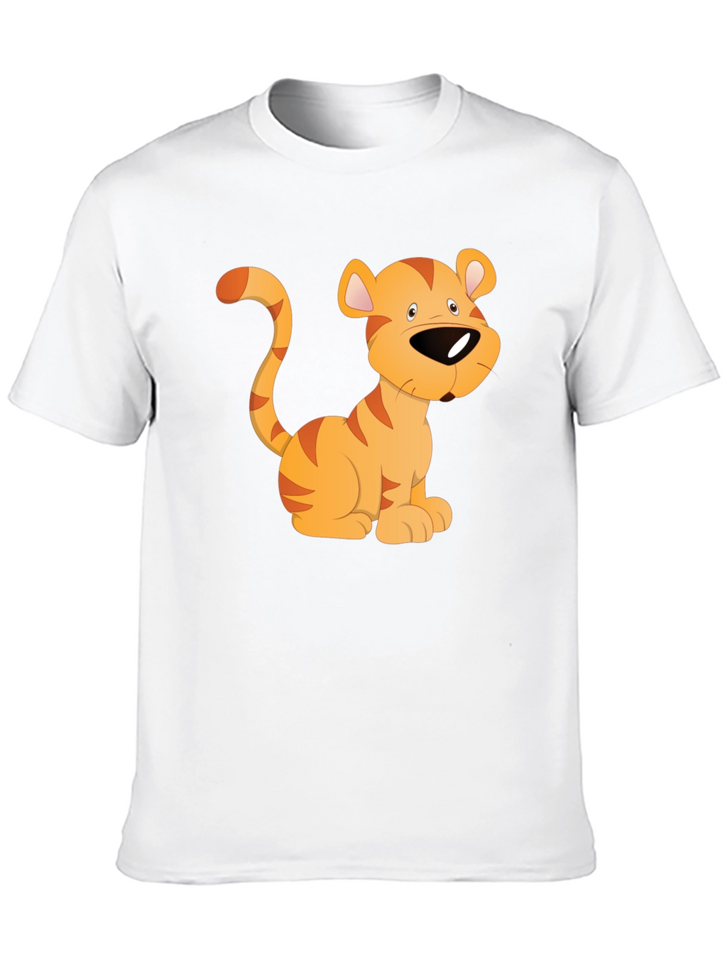 Cartoon Tiger Graphic T-Shirt - Black