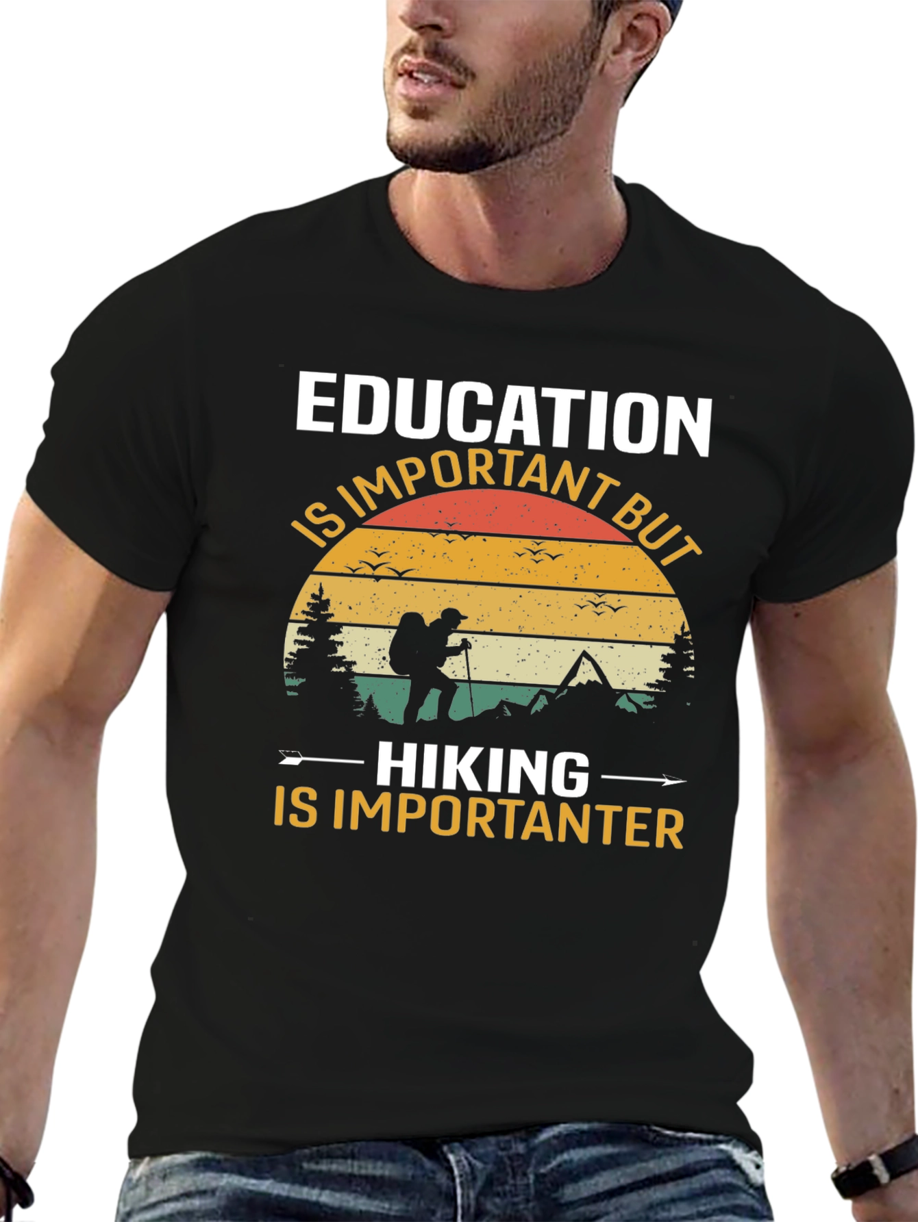 Education vs Hiking Tee