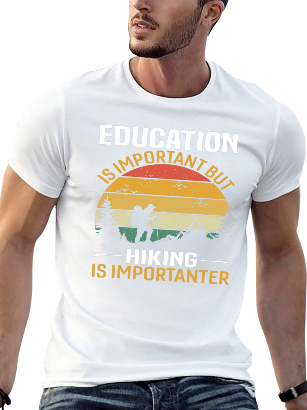 Education vs Hiking Tee