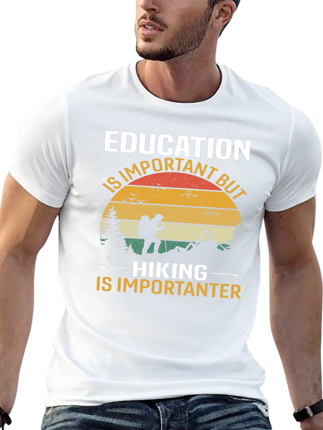 Education vs Hiking Tee