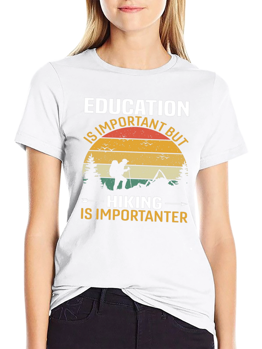 Education vs Hiking Tee