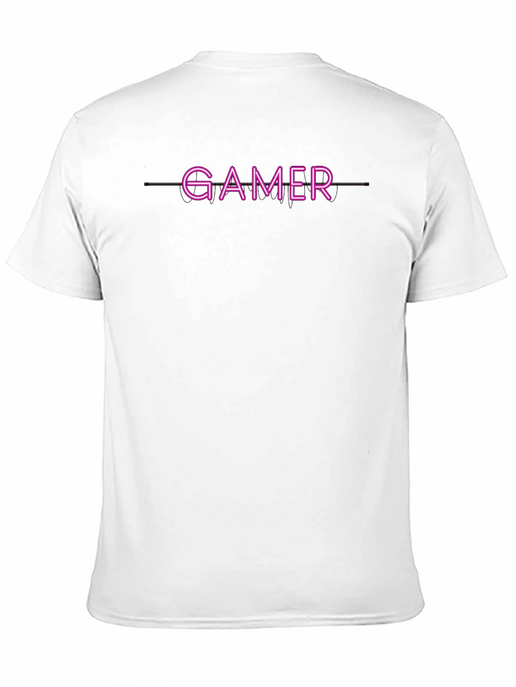 Gamer Neon Style Graphic Print Black T-Shirt