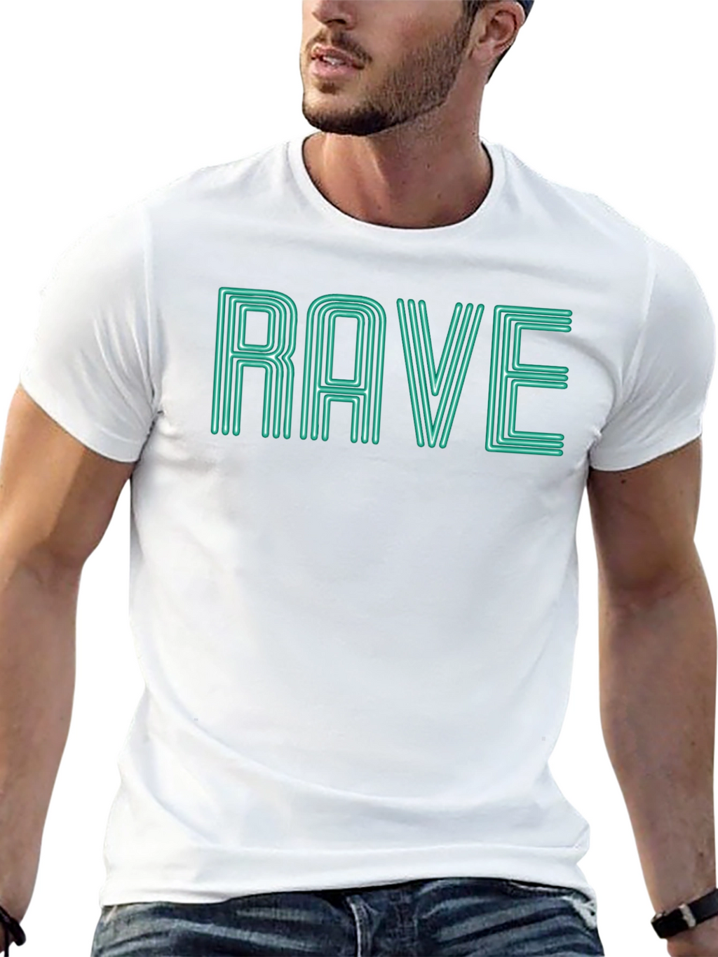 Rave Graphic Tee - Black Cotton T-Shirt