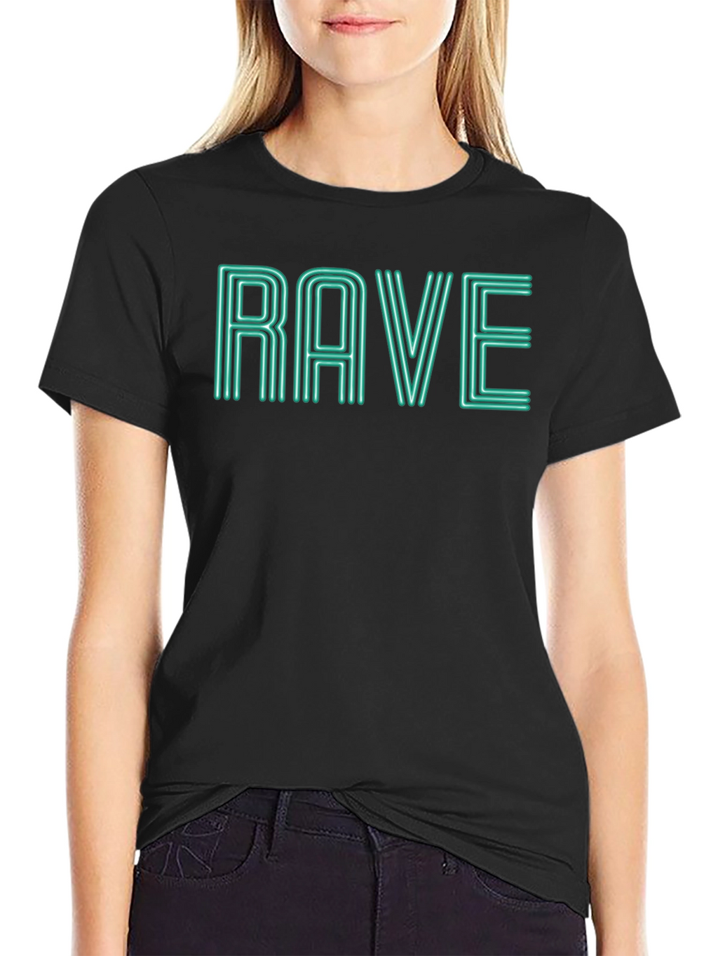 Rave Graphic Tee - Black Cotton T-Shirt