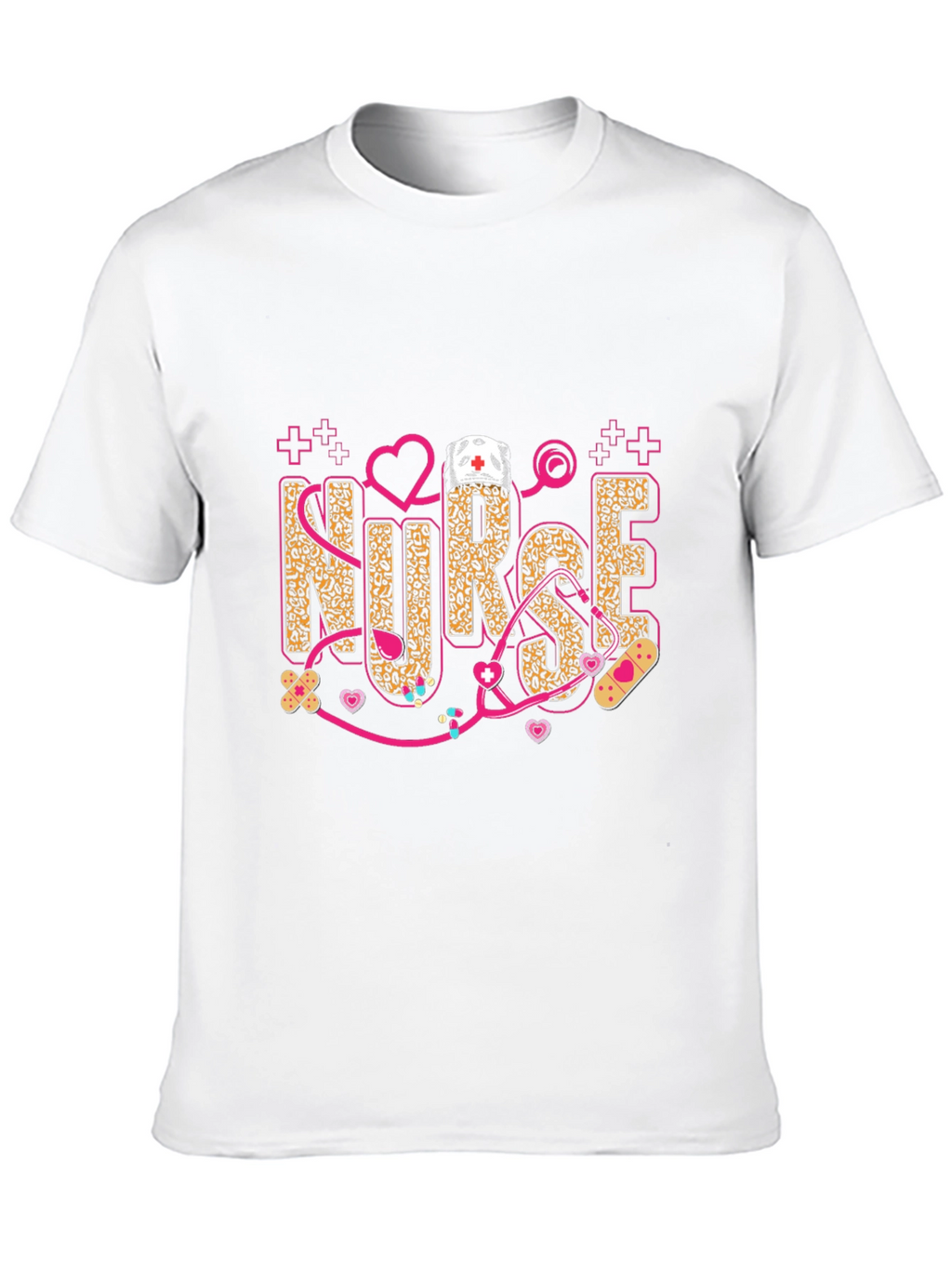 Nurse Leopard Print Stethoscope T-Shirt